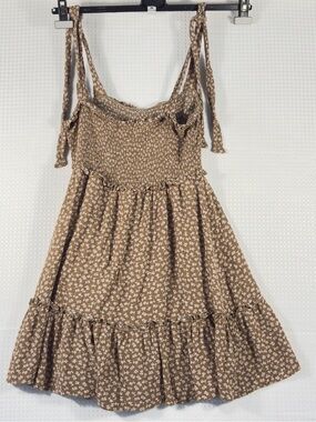 Altar'd State Brown Floral Tie-Shoulder Sundress